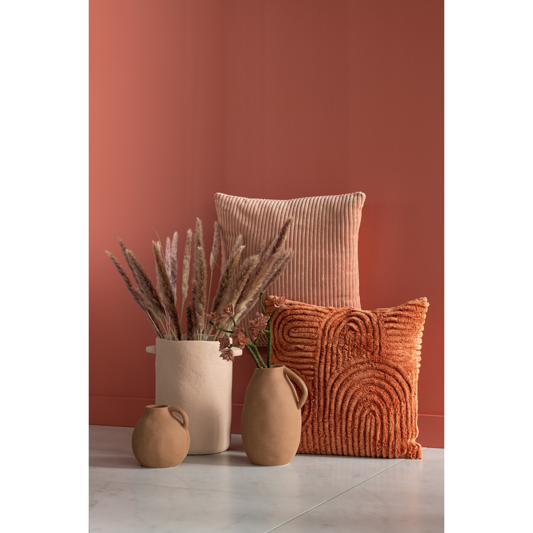 J-Line Vase Cruche Ceramique Marron S