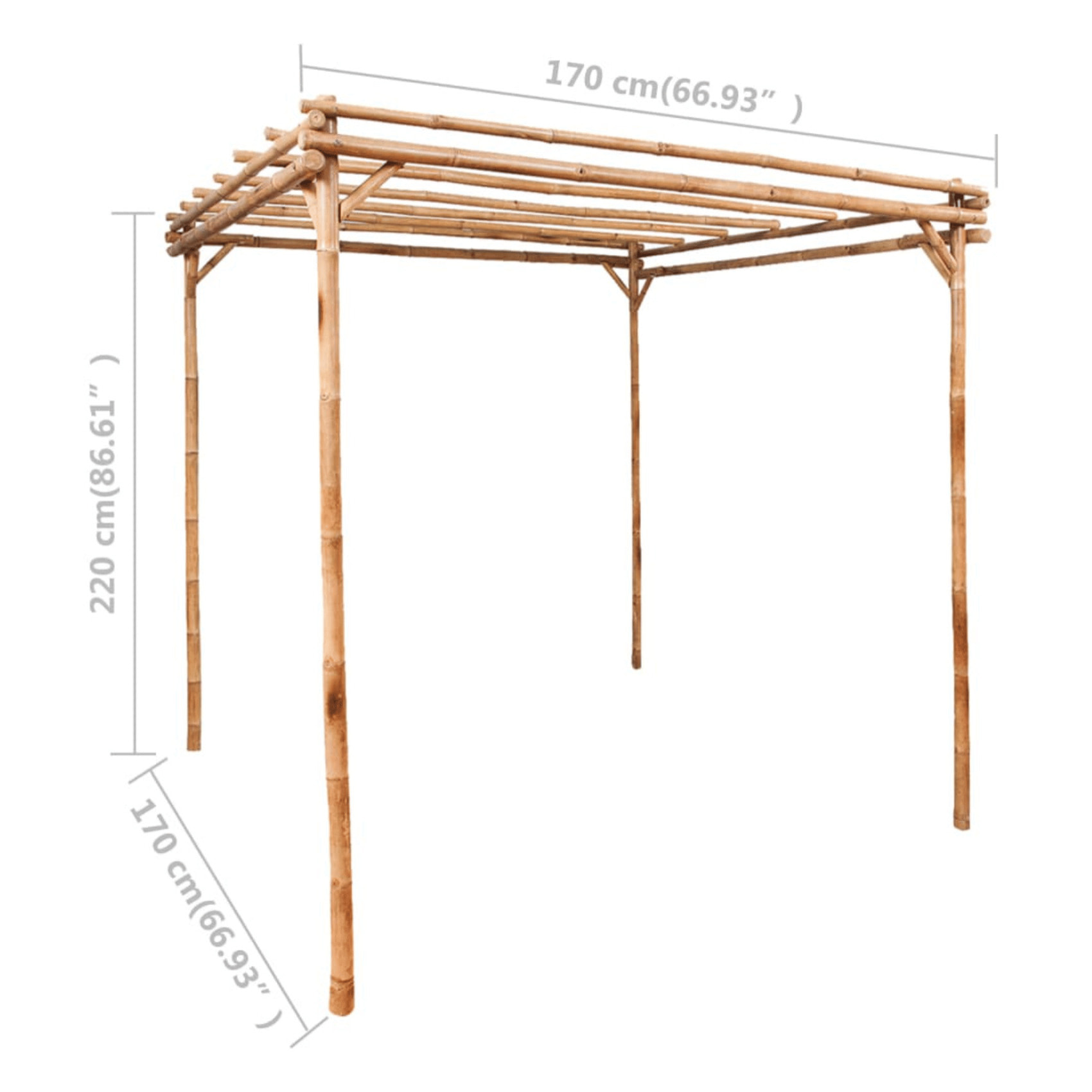 Pergola en bambou - Naturel