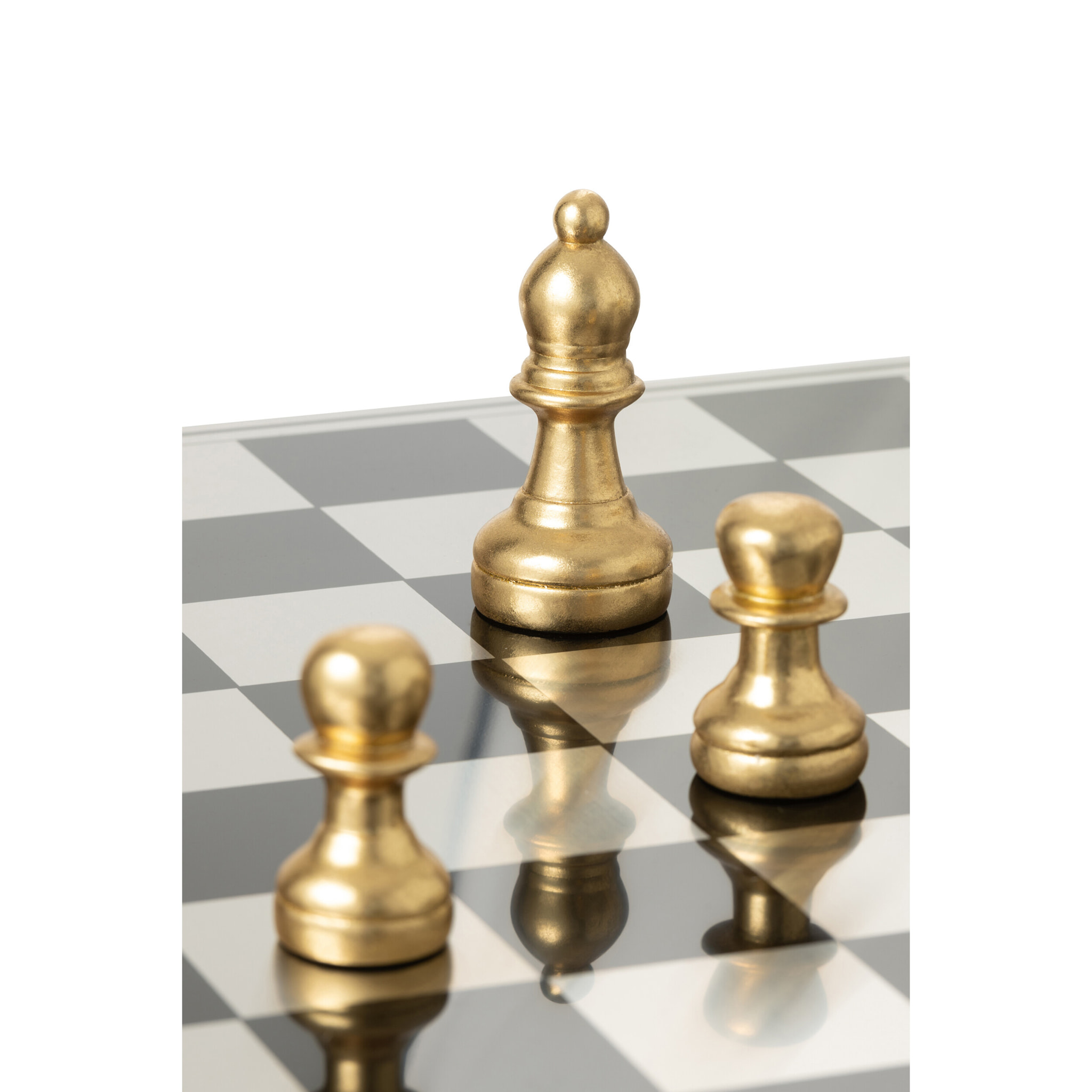 J-Line décoration Pièce D'échecs Renne - polyrésine - or/noir