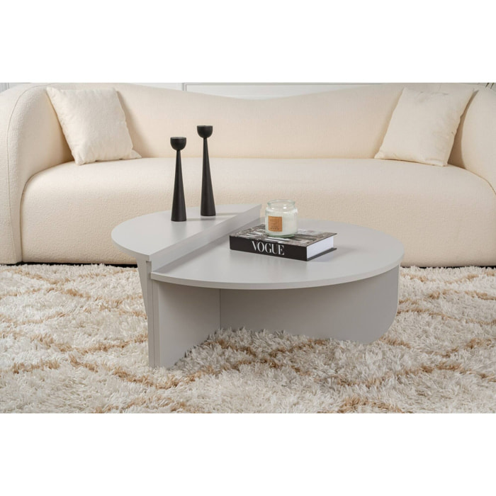 Tavolino da salotto Dain, Tavolo basso da caffè, Portariviste per divano, Ripiano da soggiorno, 90x60 h35 cm, Grigio