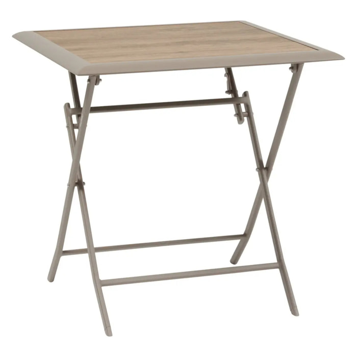 Table de jardin 2 places Azua pliable café 71x71cm
