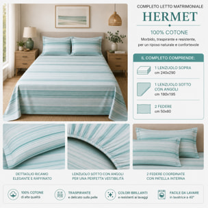 HERMET Completo Letto 100% Cotone Roberta