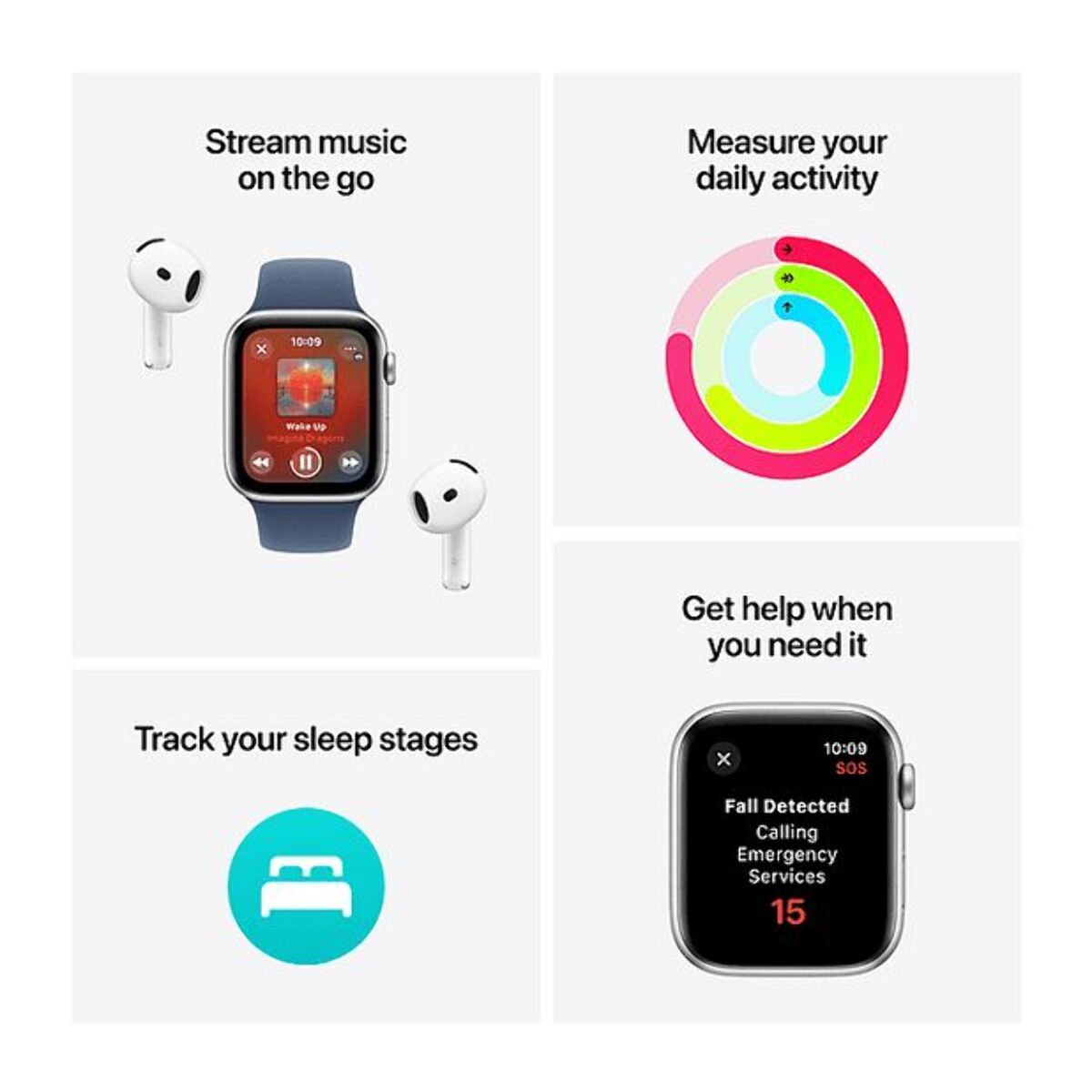 Montre connectée APPLE WATCH SE 44mm Lumière Stellaire/Vert Loop Cell