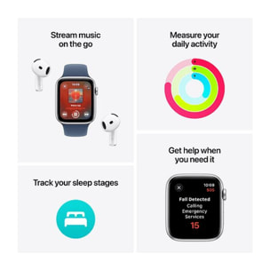Montre connectée APPLE WATCH SE 44mm Lumière Stellaire/Vert Loop Cell