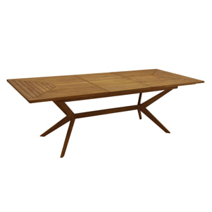 Table de jardin extensible rallonges intégrées en bois massif L180-240 cm SANTO