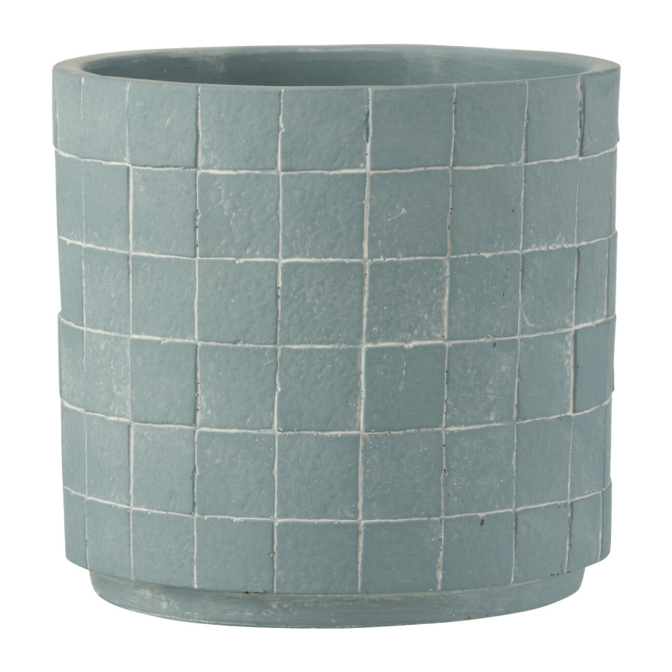 J-Line cache-pot Carré - céramique - bleu clair - large - Ø 16 cm