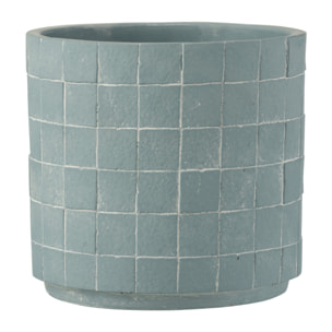 J-Line cache-pot Carré - céramique - bleu clair - large - Ø 16 cm