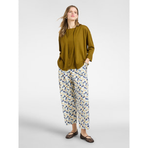 Elena Mirò - T-shirt relaxed fit aperta davanti - Verde militare