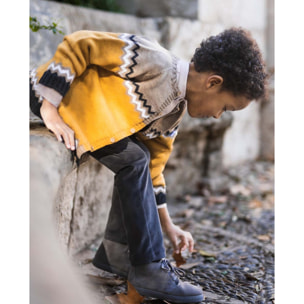 CHAQUETA PUNTO GRECA ZIGZAG BEIGE