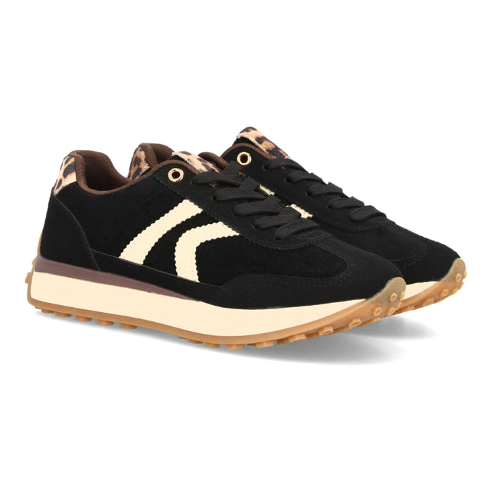 Zapatillas casual retro con cordones para mujer