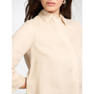 Elena Mirò - Camicia boxy in lino - Beige