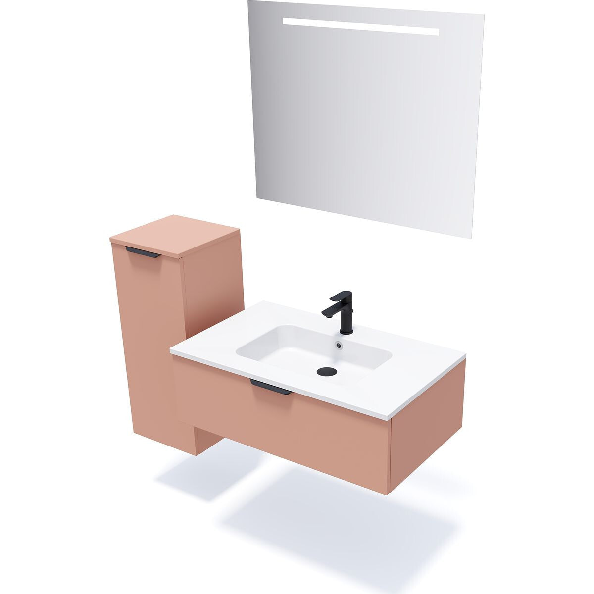 Meuble salle de bain vasque intégrée 1 tiroir - SOHO