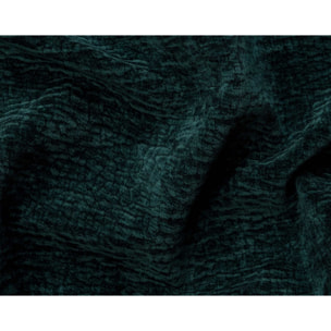Constance - Canapé d'angle réversible 4 places convertible avec coffre en velours relief - Vert