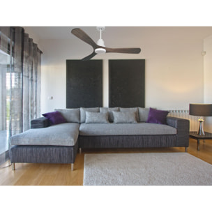 Ventilador de techo Reversible Termostato Dimable Wifi Motor DC Techos Inclinados Mando a Distancia Luz tres tonos Hypersilence Memoria MoyoD132C04LED66871 PURLINE