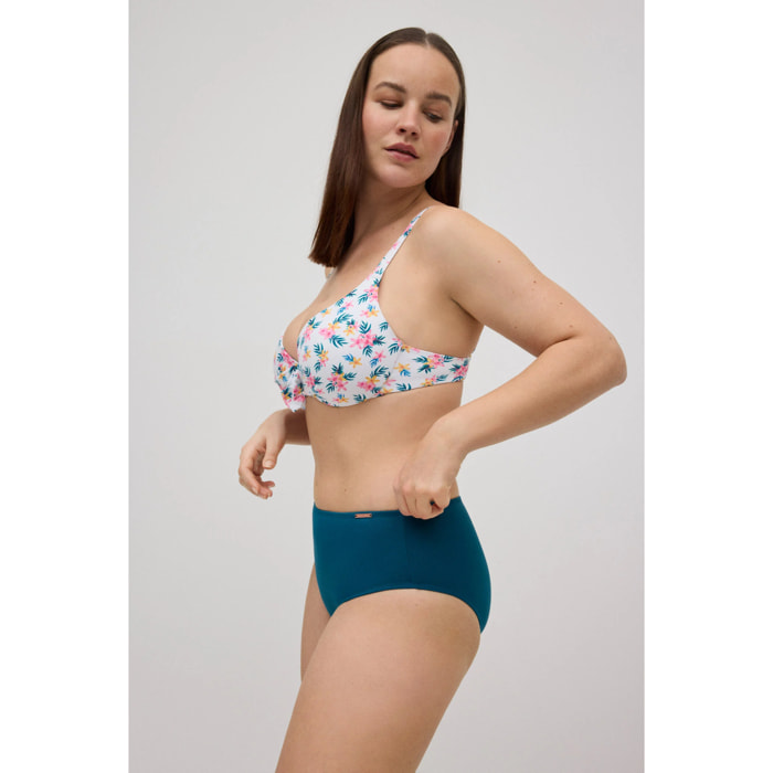 Slip bikini ad alta riduzione in micropiqué blu