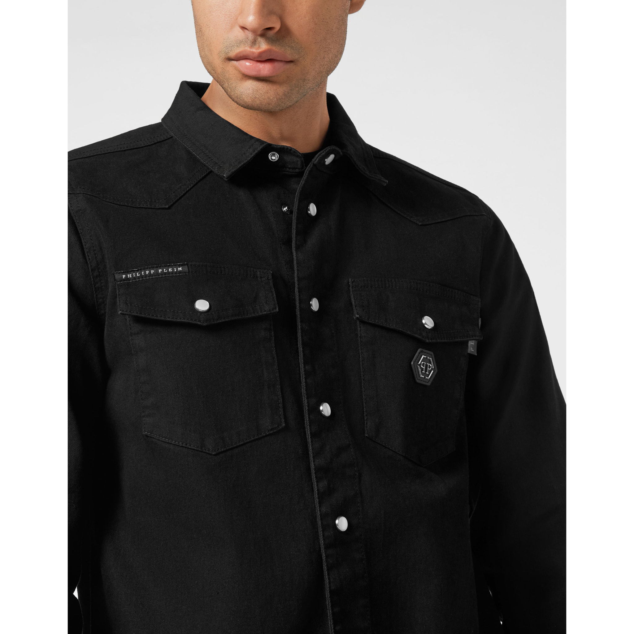 PHILIPP PLEIN Denim Shirt Ls