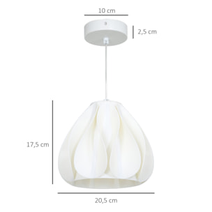 Lámpara Colgante Moderna Lámpara de Techo E27 con Pantalla de Impresión 3D Iluminación para Comedor Cocina Salón Bar Restaurante Blanco