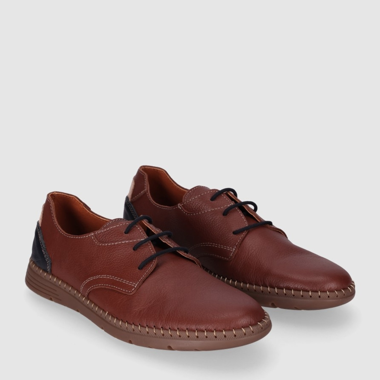 Zapatos de Piel - Marron - Tacón: Bajo