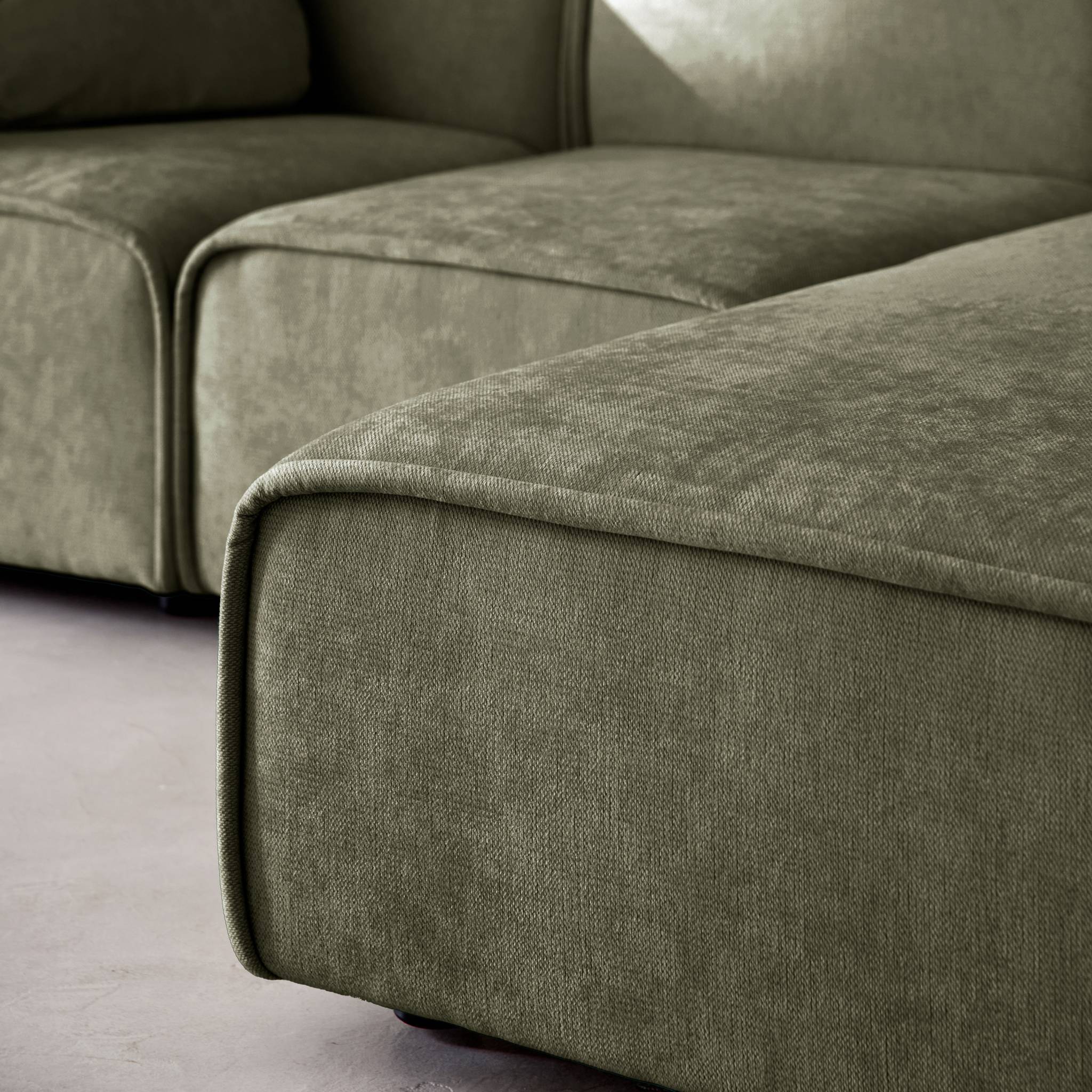 Canapé d'angle droit 3 places tissu LESTER