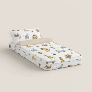 Cool Kids - Saco Nórdico Estampado - Infantil - Con cremallera - Incluye 1 Funda de Almohada - 100% Algodón - Serengeti