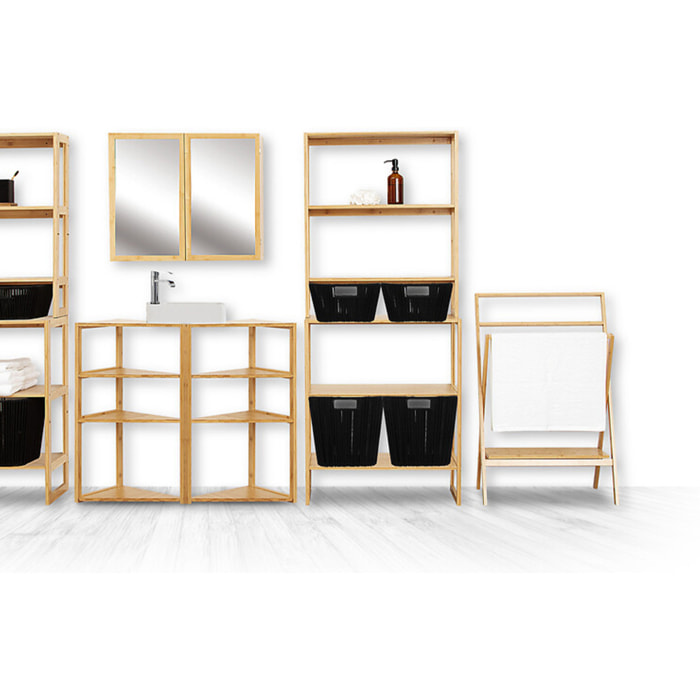 Étagère 2 niveaux 20cm Bambou Lab'n modul