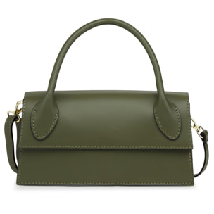 Borse Donna colore Verde-in pelle Made in Italy 22x18x8cm