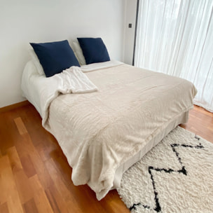 Couverture imitation "Lapin" - Cocoon Beige Clair - 610g/m²