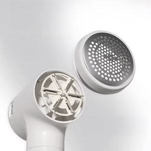 Rimuovi pelucchi compatto per la casa, con batteria integrata, schermo LED con indicazione della batteria e 5 livelli di potenza.