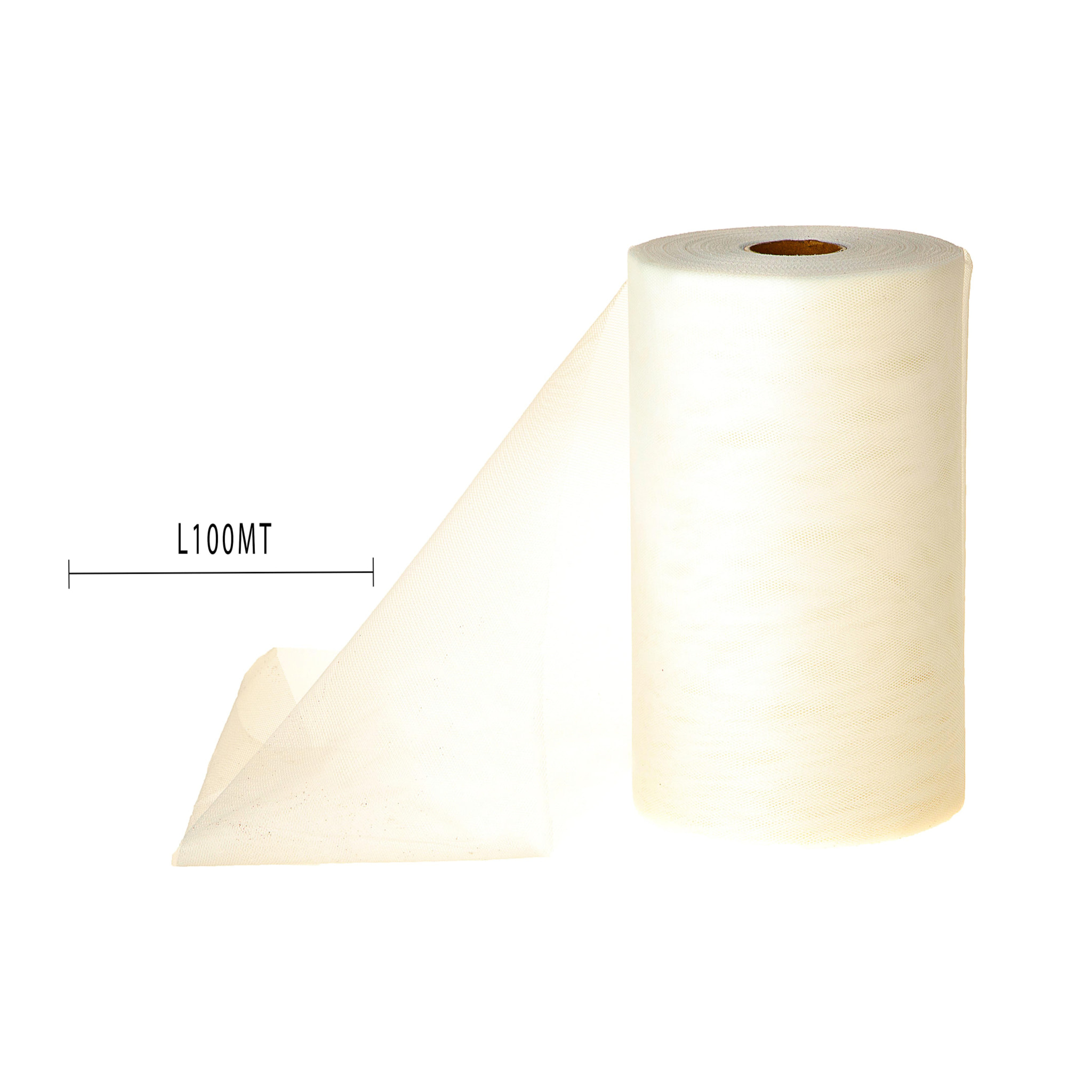 Tulle Rotolo 25 Cm 100 Mt - Pezzi 1 - 5X20X5cm - Colore: Bianco - Bianchi Dino - Decorazioni Varie