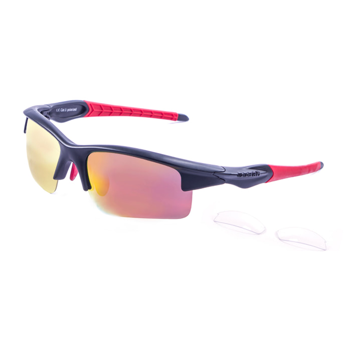 Gafas de ciclismo OCEAN GIRO - Negro y rojo / Polarizada roja