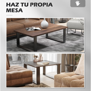 Juego de 2 Patas de Mesa de Acero 70x41 cm Patas Rectangulares de Mesa para Muebles de Bricolaje Estilo Industrial con Tornillos y Protectores de Suelo Negro