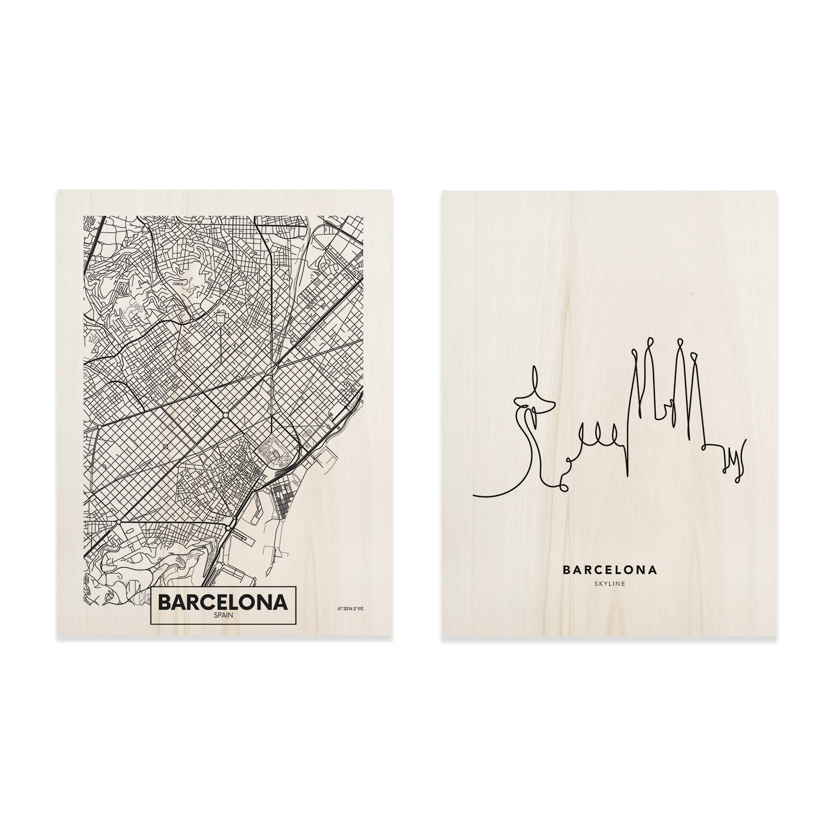 Pack tableaux Barcelona Hauteur: 50 Longueur: 40 Largeur: 1