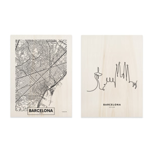 Pack tableaux Barcelona Hauteur: 50 Longueur: 40 Largeur: 1