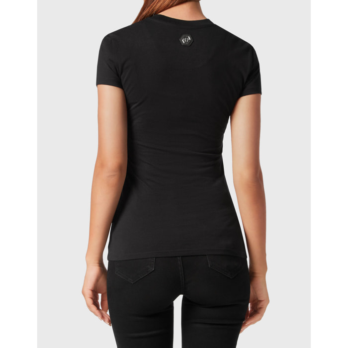 PHILIPP PLEIN T-Shirt Round Neck FLOWERS