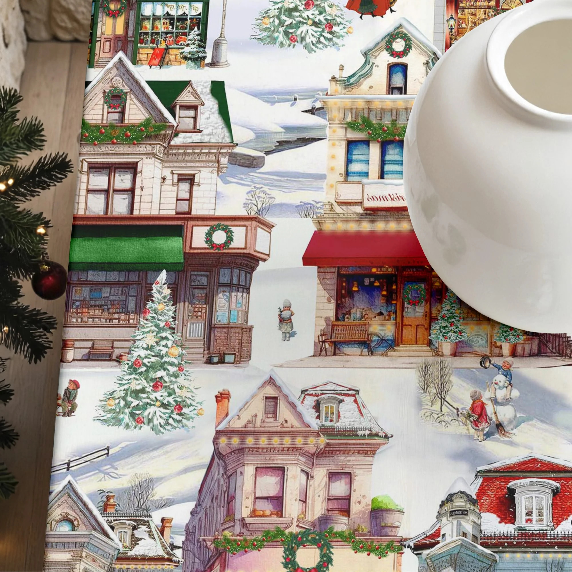 Nappe en résine Anti-tâches Christmas City 1