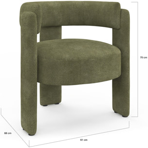 Fauteuil tripode Georges tissu chenille vert