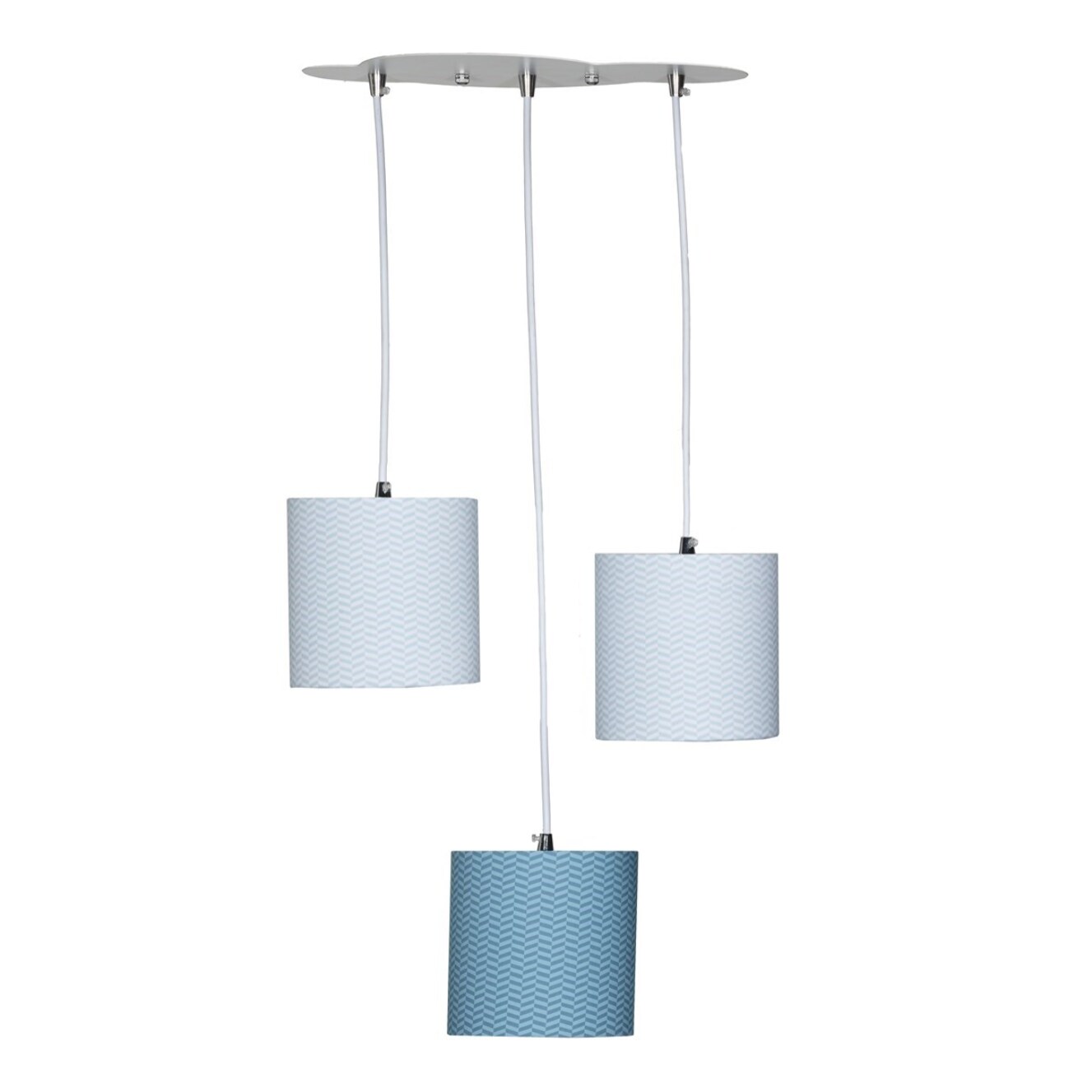 Suspension Lumineuse Trio Plafonnier en coton Bleu