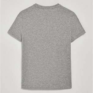 Camiseta gris vigoré de cuello redondo con bordado Rigby Go