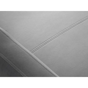 Canapé d'angle droit convertible "Yanis" 5 places en velours gris