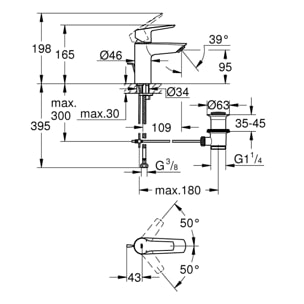 Mitigeur monocommande Lavabo Start QuickFix, Taille S, chromé