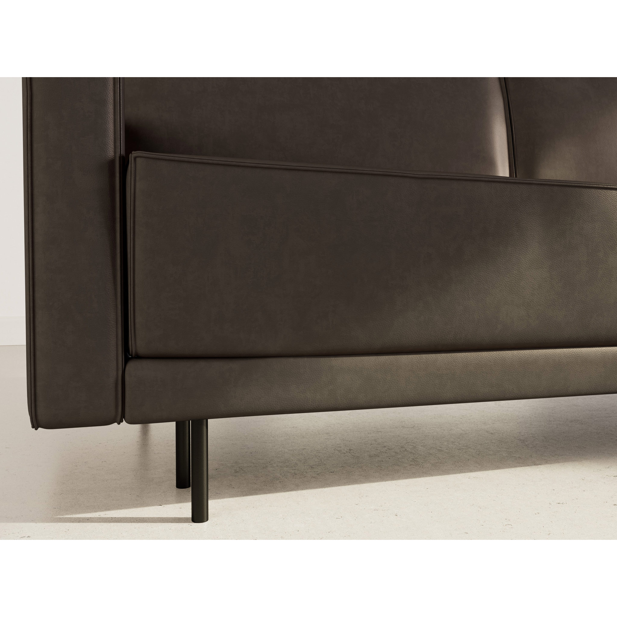 Charlie - Canapé droit 3 places convertible avec coffre en simili - Noir