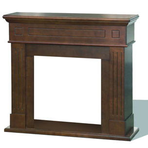 Cambridge - Cornice per Camino 110x100x36 cm Rivestimento Decorativo in Legno MDF Noce