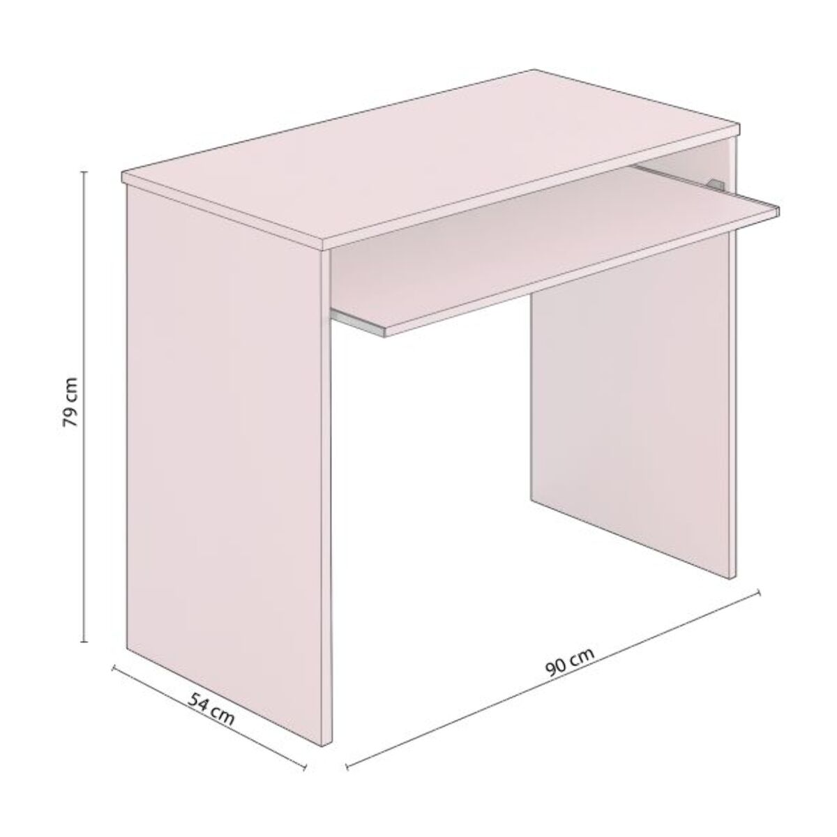 Mesa de ordenador Smile Rosa nube