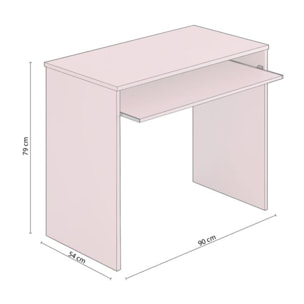 Mesa de ordenador Smile Rosa nube