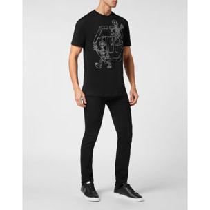 PHILIPP PLEIN Camiseta de cuello redondo y manga corta SKELETON