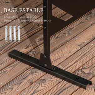 Biombo de 3 Piezas Biombo Separador de Ambientes con Diseño de Hoja de Plátano Biombo para Exterior Jardín Patio Terraza 122x45x198 cm Negro