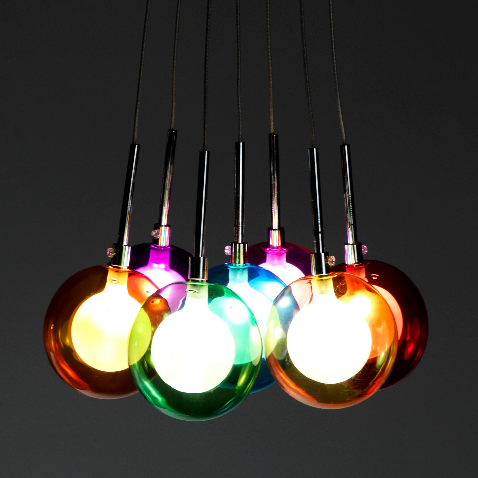 Tomasucci Lustre 7 lumières SPHÈRES COULEURS Multicolore