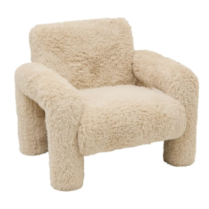 Fauteuil Elyon fourrure H.72cm beige