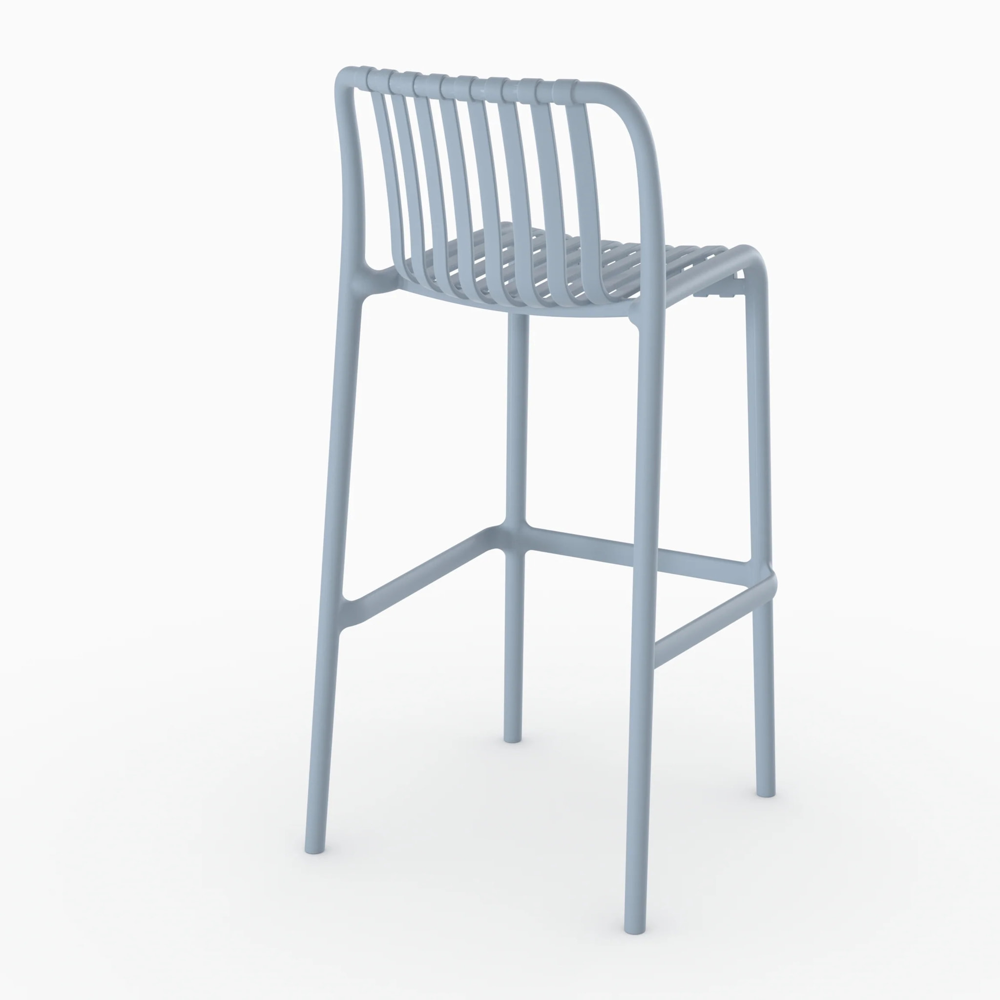 Lot de 2 chaises de bar de jardin 76 cm en plastique bleu pastel - Duli