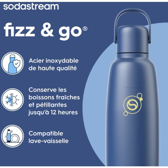 Bouteille isotherme SODASTREAM Gourde Fizz & Go Cool bleue